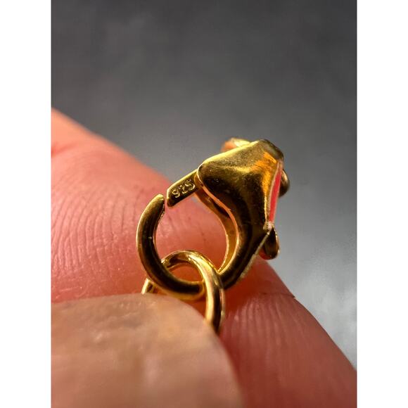 NEW Green onyx evil eye pendant and chain in gold over sterling silver - Picture 5 of 13